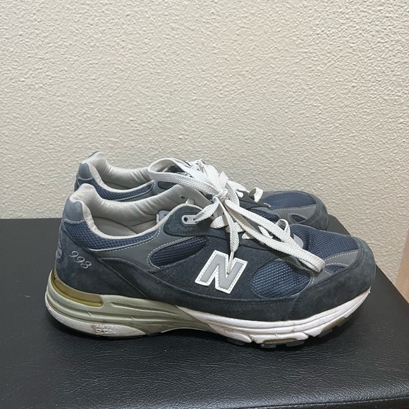 •NEW BALANCE• Mens 993 Heritage Air Force Navy Blue Grey Made In USA SIZE 9.5 4E - Picture 5 of 13